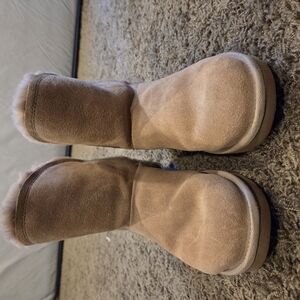 UGG Tan Winter Boots Suede Sheepskin Lined